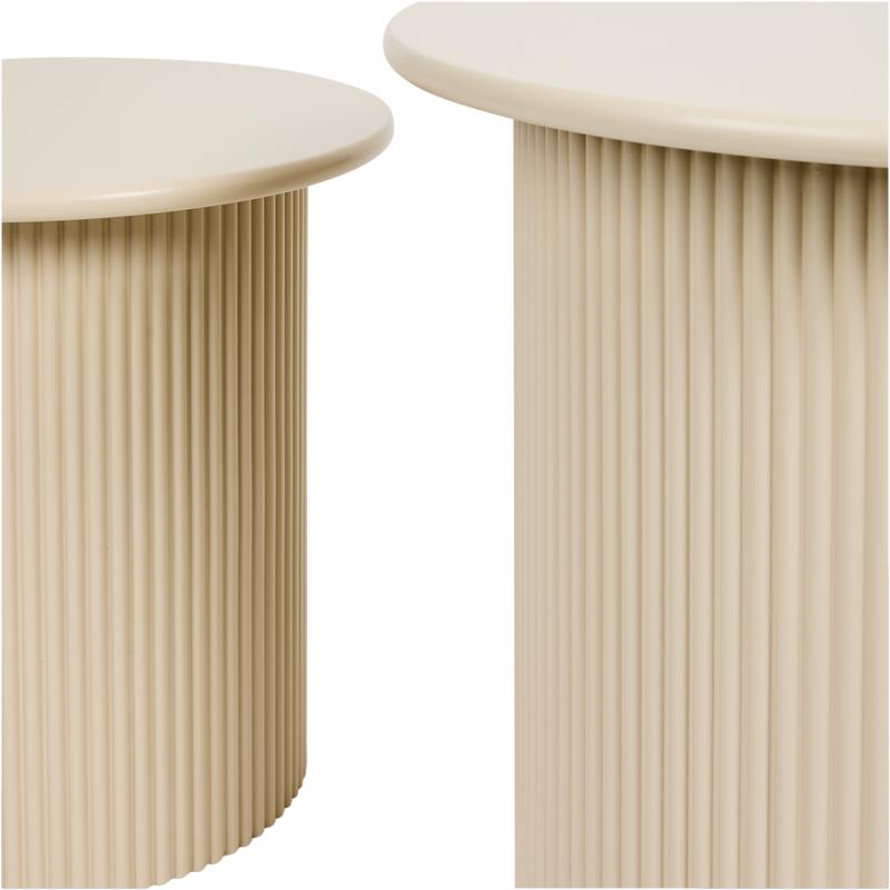 Ribbed side tables - taupe - close-up