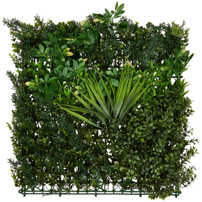 Artificial hedge with flowers - close-up