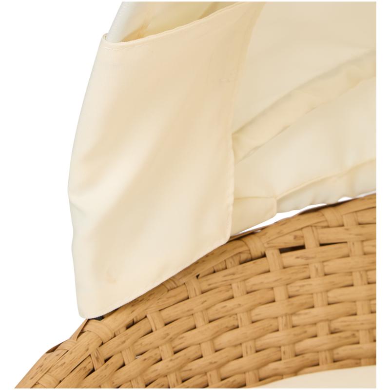 Dog bed with canopy - close-up rattan look