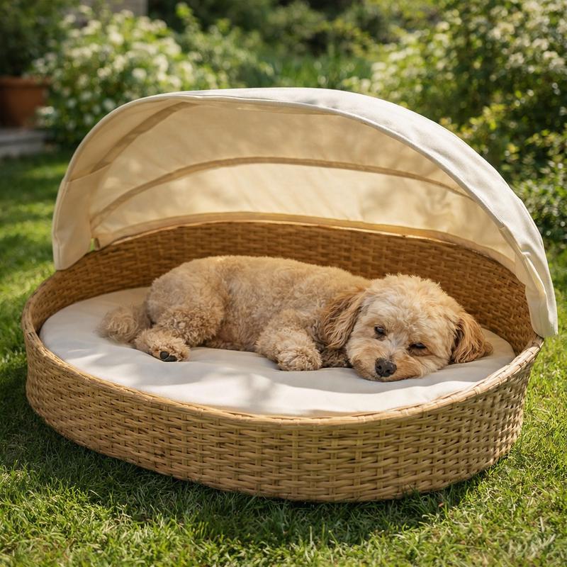 Dog bed with canopy - used outside