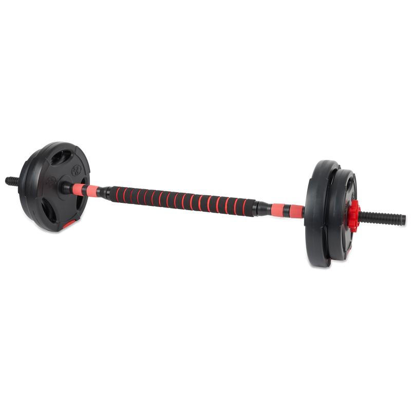 Weight bar with weight plates on it
