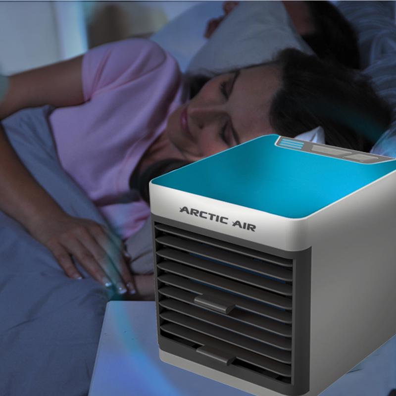 Arctic Air Ultra air cooler - on bedside table