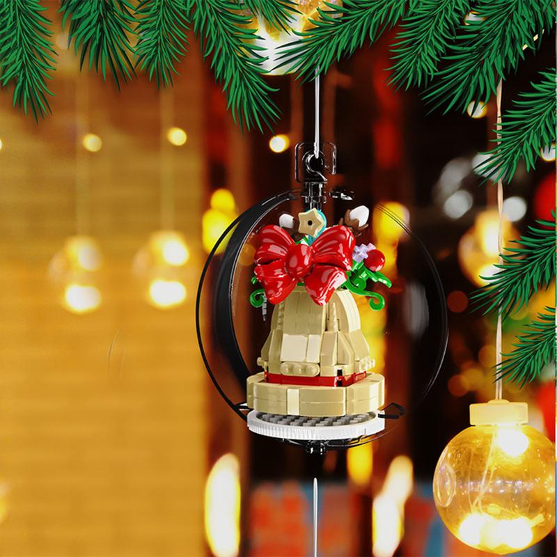 16 x DIY building block Christmas ornaments - bell mood picture