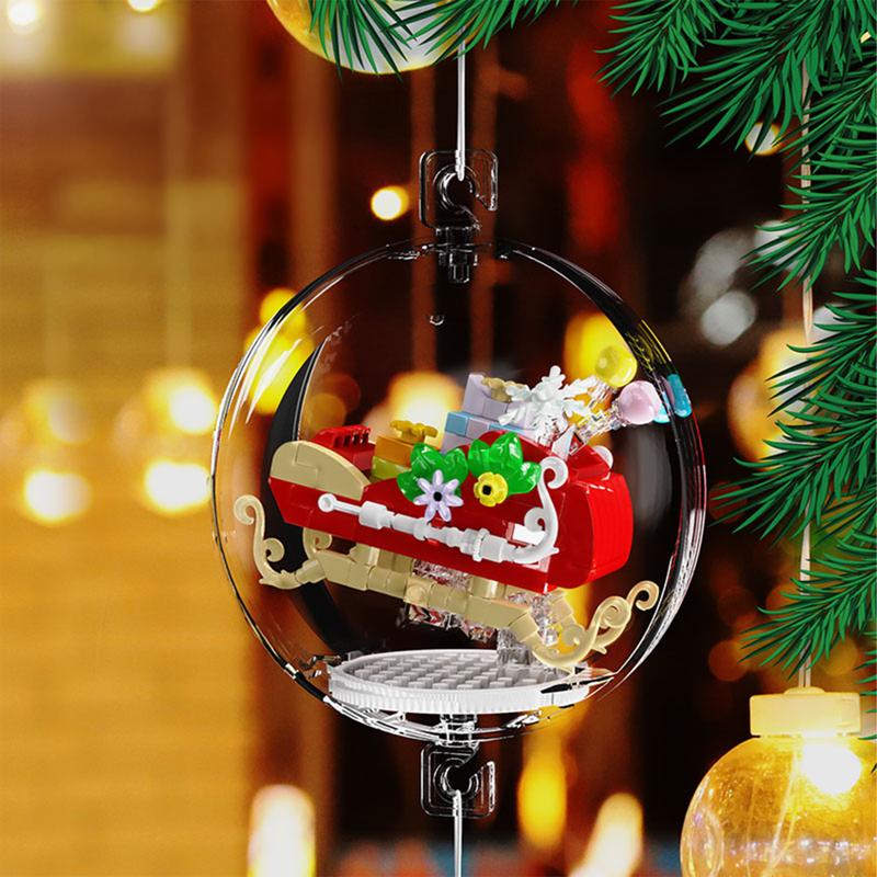DIY Christmas bauble set with building blocks - sleigh mood picture