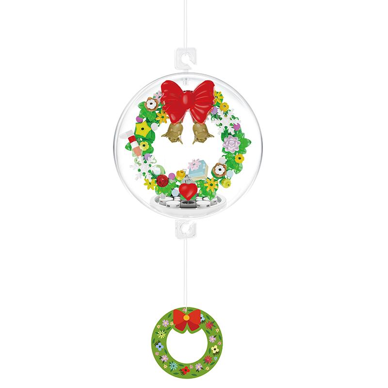 DIY Christmas bauble set with building blocks - wreath