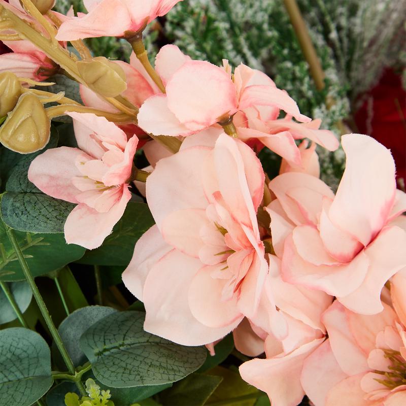 Artificial bouquet Christmas close-up pink flower