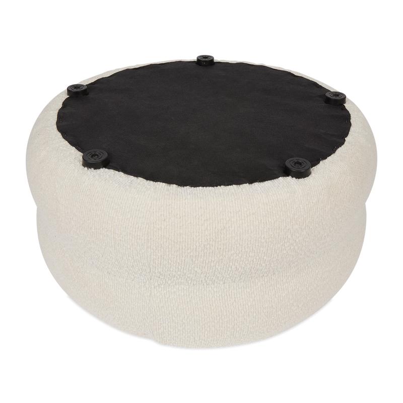 Bottom luxury pouffe Curvy with storage space - White