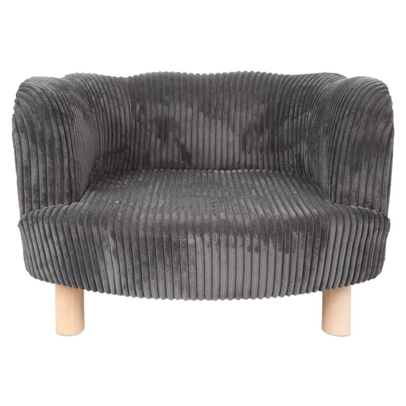 Teddy ribbed pet chair - Anthracite front