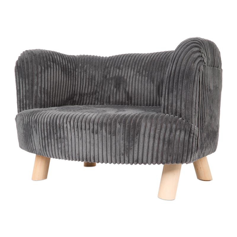 Teddy ribbed pet chair - Anthracite side view