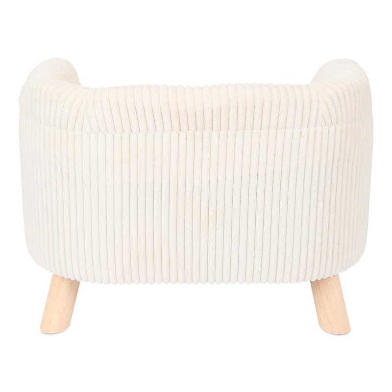Teddy ribbed pet chair - white - back view
