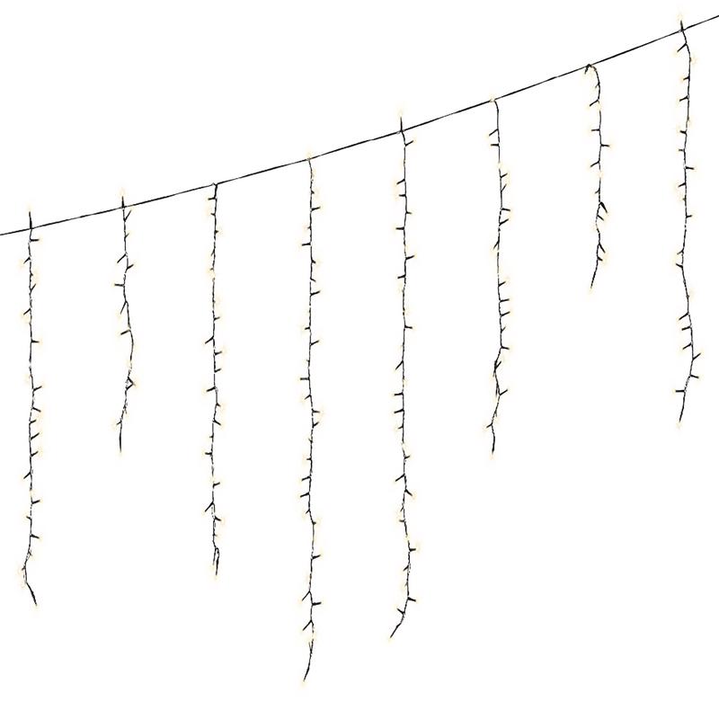 Christmas icicle lights with twinkle effect - switched on