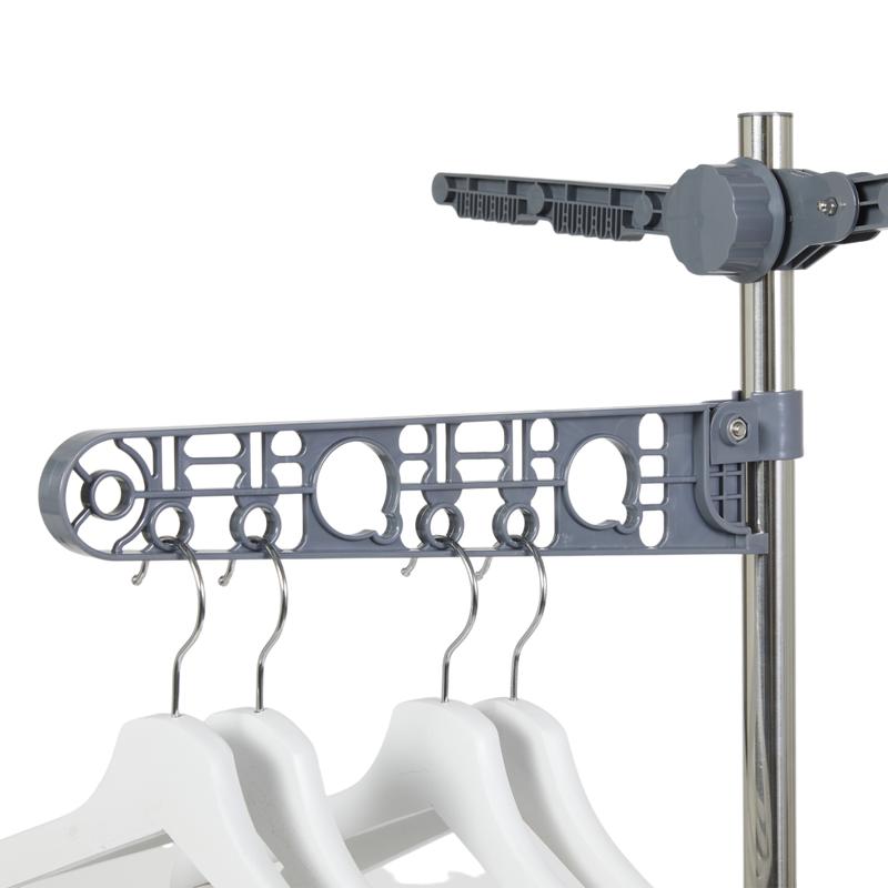 4-tier drying rack on wheels - hanging space