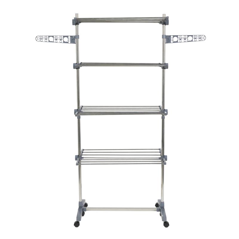 4-tier drying rack on wheels - front view