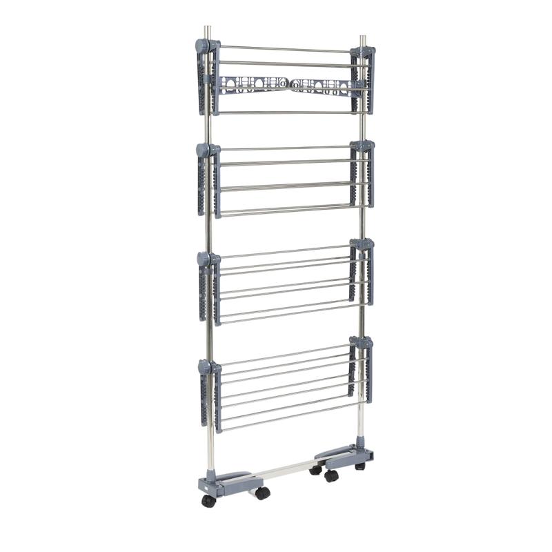4-tier drying rack on wheels - folded