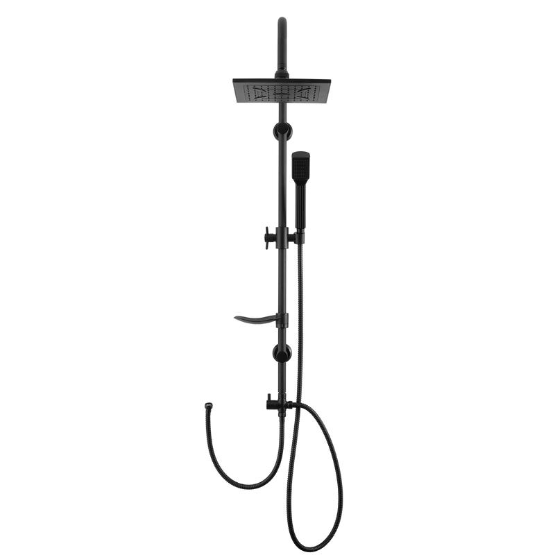 Premium rainfall shower - black - front view