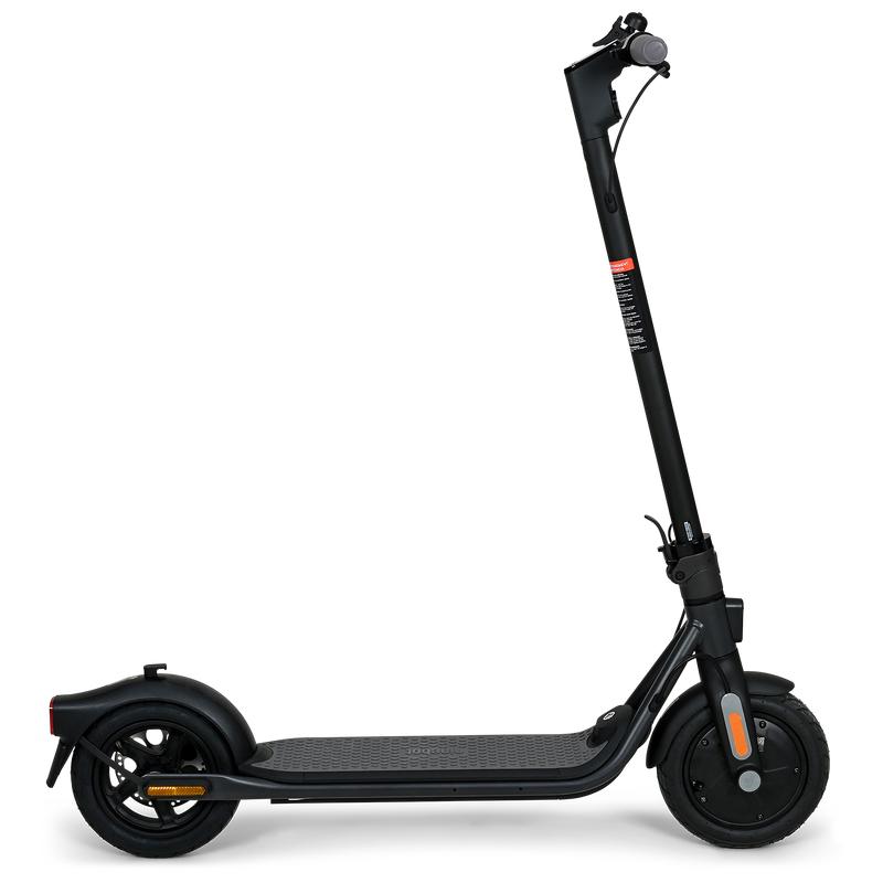 The electric scooter seen from the side