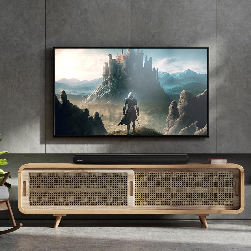 Hyundai soundbar 80 watt op tv meubel