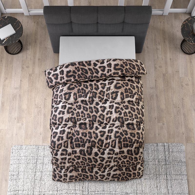 Panther print Lazy all-in-one duvet top on bed