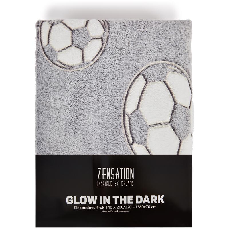 Glow in the dark dekbedovertrek - Voetbal verpakking voorkant