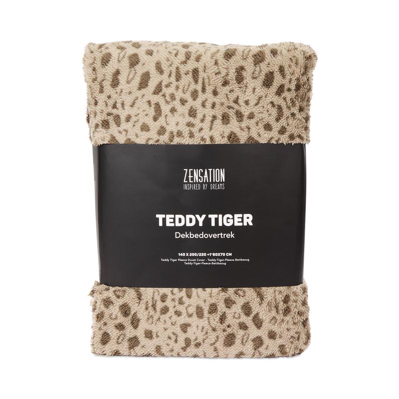 Verpakking om de Teddy Tiger Taupe 140x200