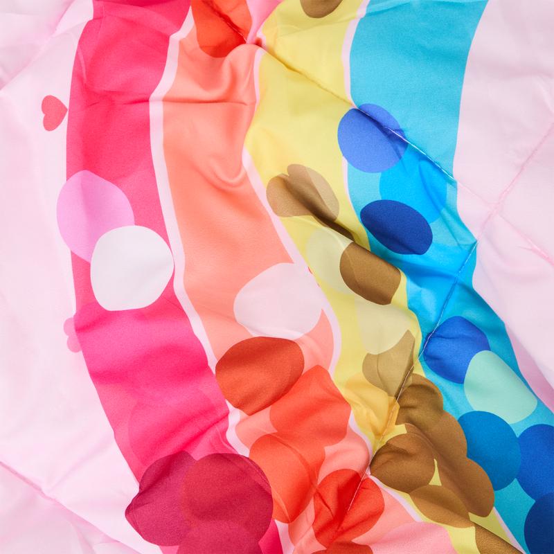 Lazy all-in-one children's duvet with rainbow print details