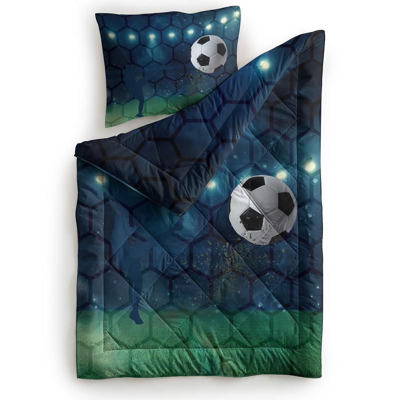 Lazy all-in-one children's duvet with football print