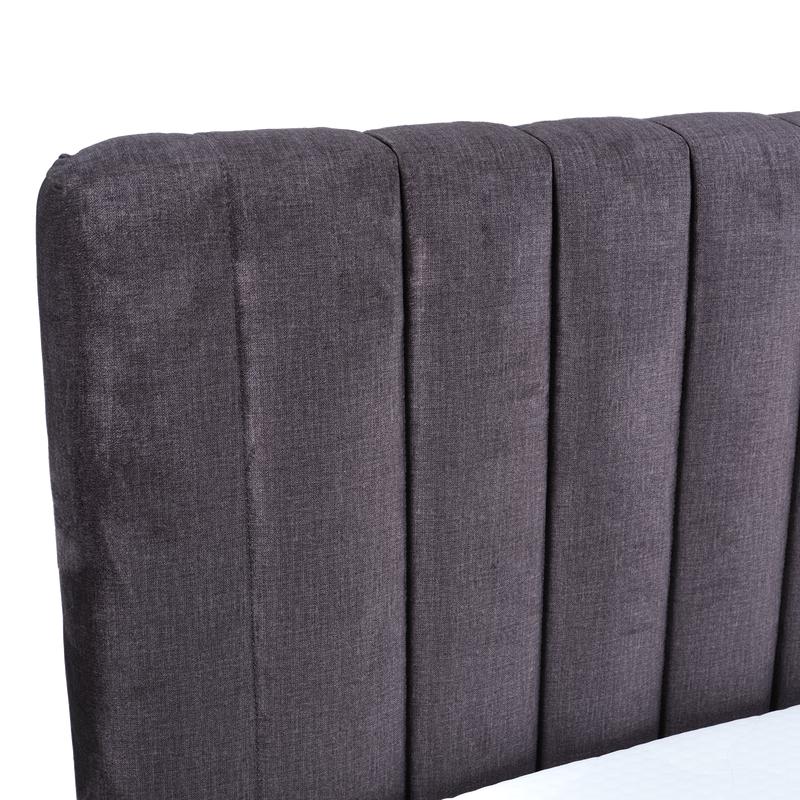 Boxspring Velvet - Anthracite close-up headboard