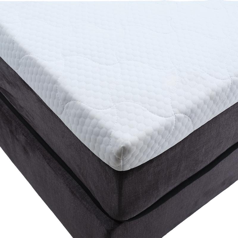 Boxspring Velvet - Antraciet close up hoek van matras