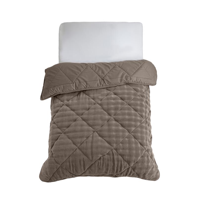 Lazy all-in-one duvet Pom Pom Fur - Taupe - top view