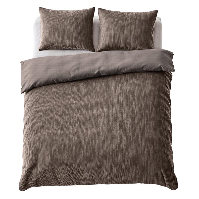 Dekbedovertrek Velvet Chique - Taupe op bed