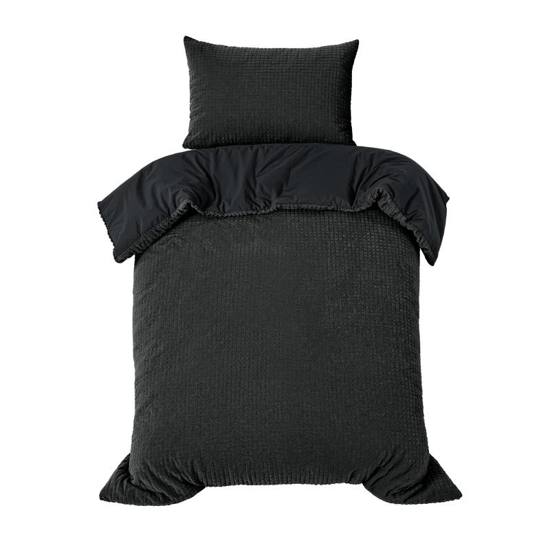 Parure de lit en polaire velours Teddy anthracite