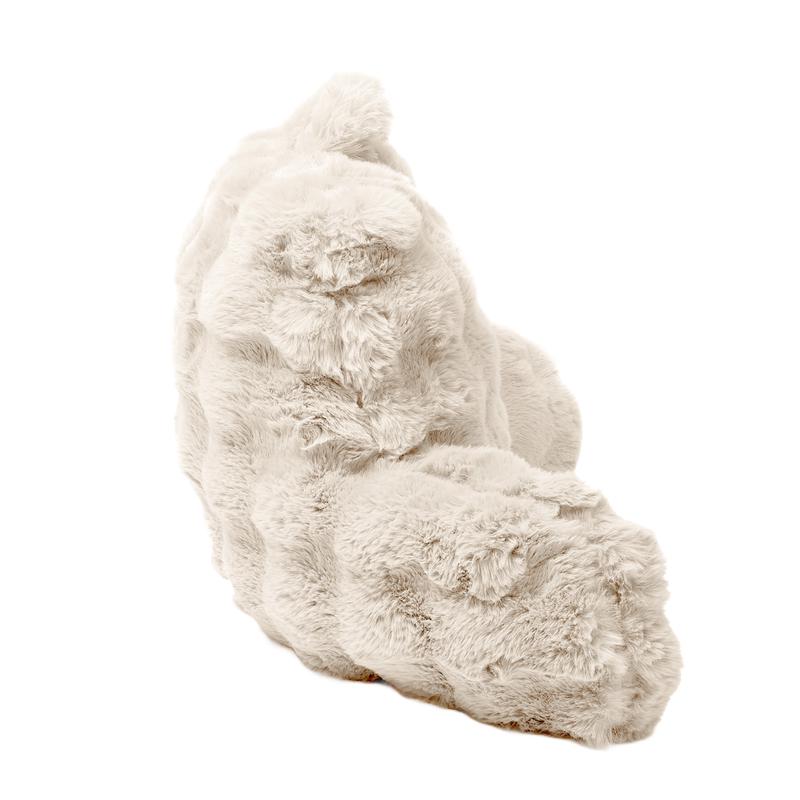 Comfortable backrest cushion pompom fur - side view