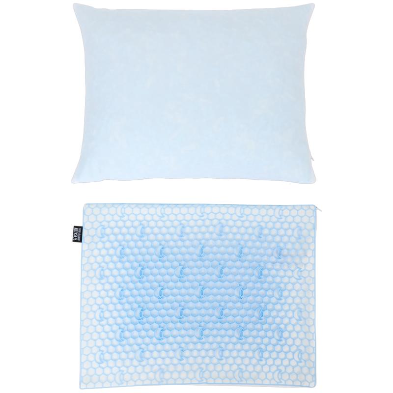 Cooling and refillable pillow - top and bottom of pillow
