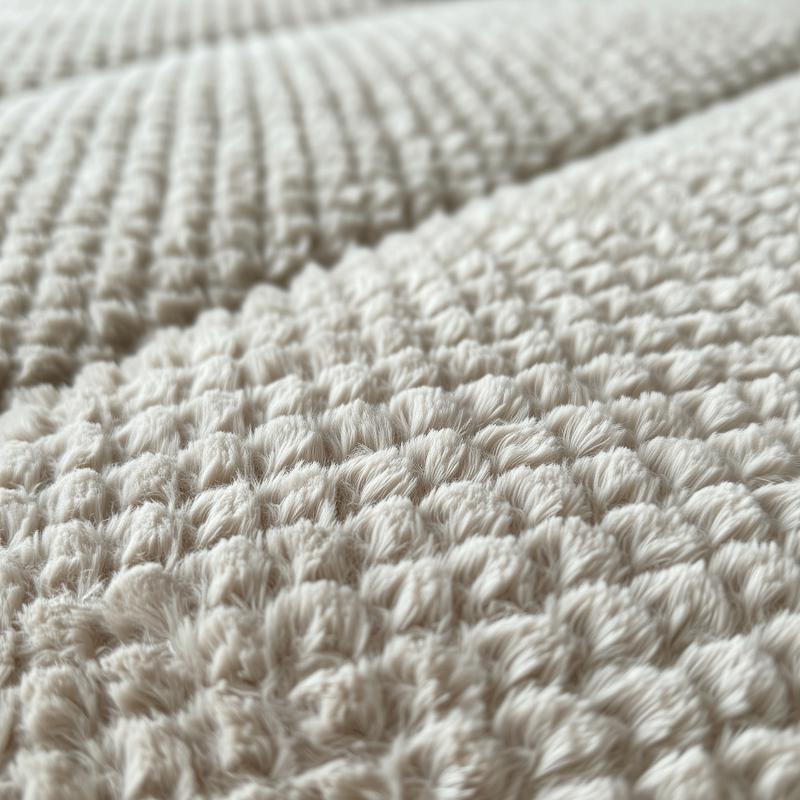 Lazy all-in-one duvet Teddy fur 200 x 200 cm - beige - extreme close-up of fabric