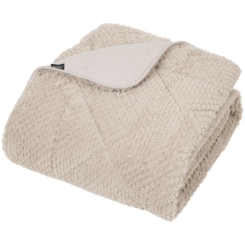 Lazy all-in-one duvet Teddy fur 240 x 200 cm - taupe - folded