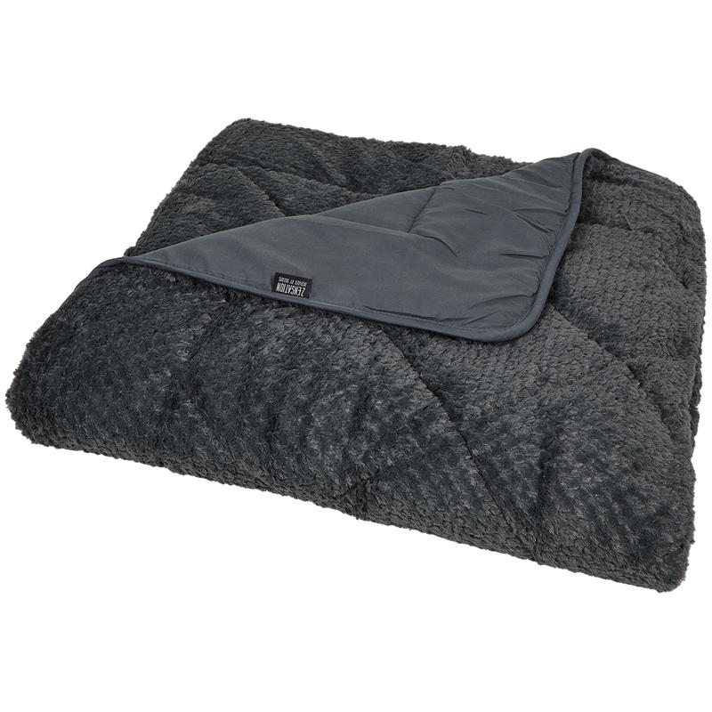 Lazy all-in-one duvet Teddy fur 200 x 200 cm - anthracite - folded