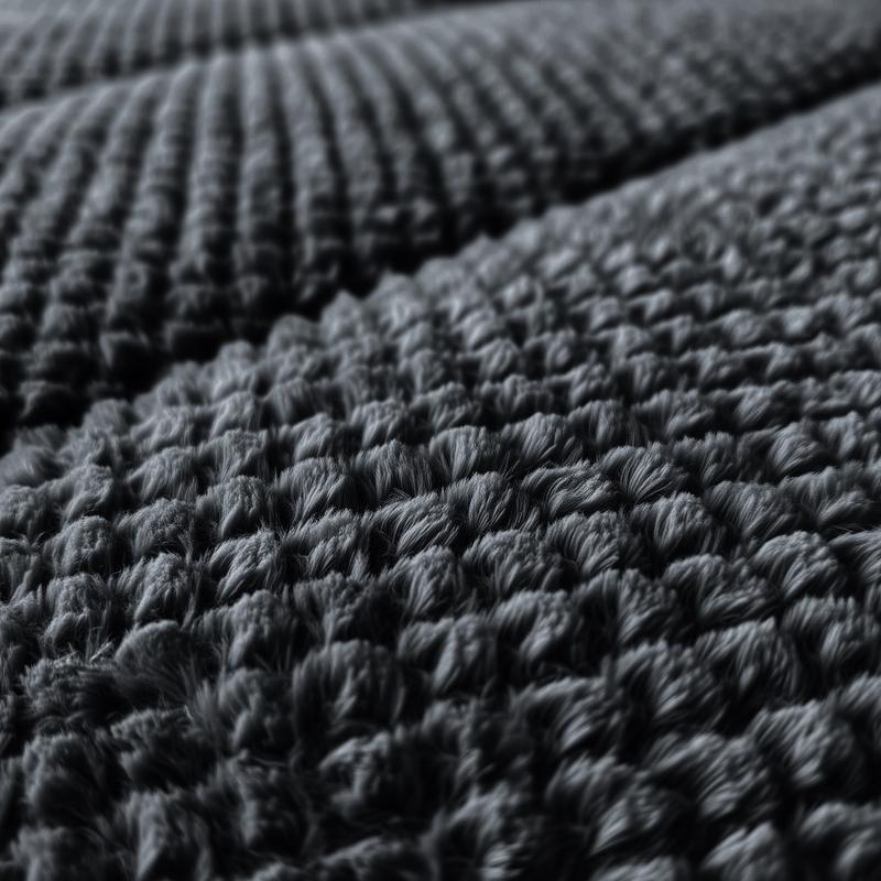 Lazy all-in-one duvet Teddy fur 200 x 200 cm - anthracite - extreme close-up of fabric