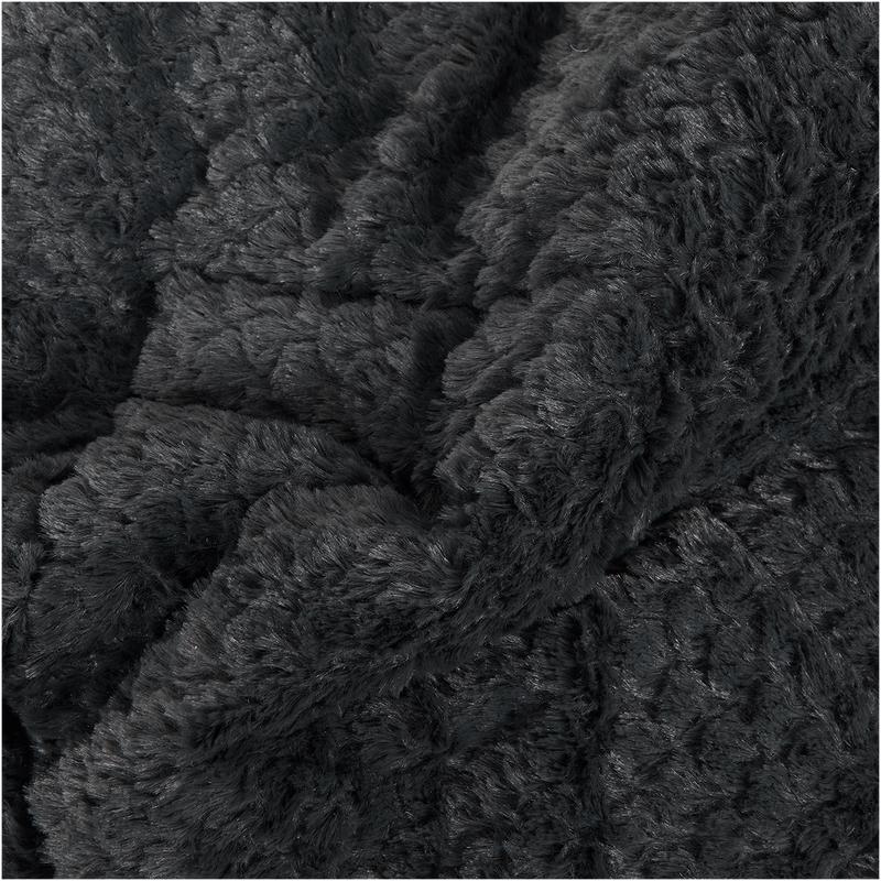 Lazy all-in-one duvet Teddy fur 240 x 200 cm - anthracite - close-up of fabric