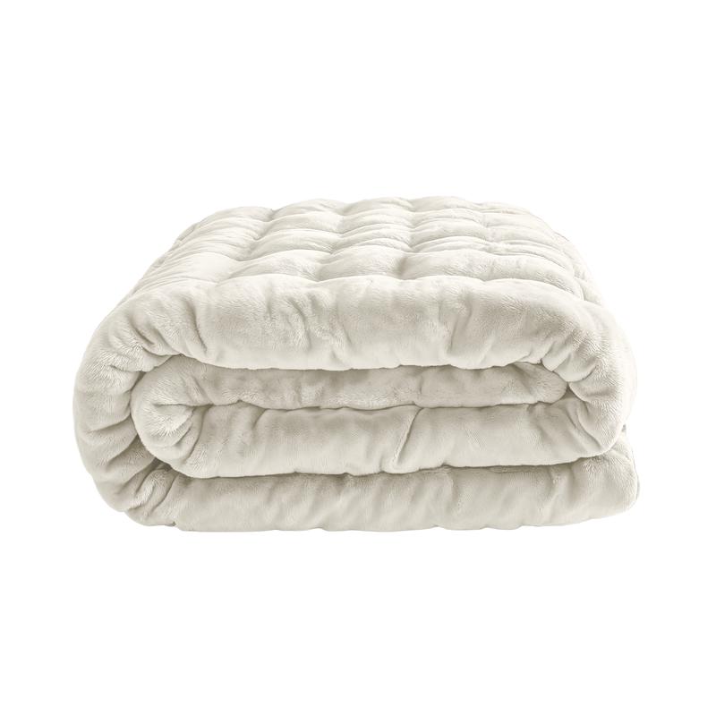 Lazy All-in-One Duvet Pom Pom Fur – Cream White
