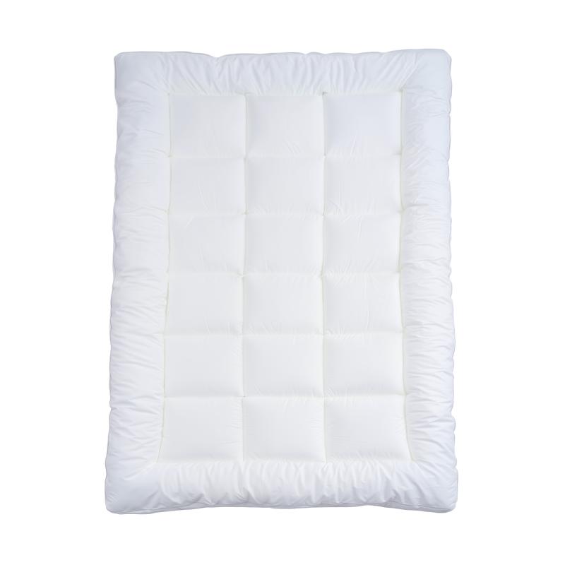 Premium percale cotton mattress topper 90 x 200 cm - white - unfolded