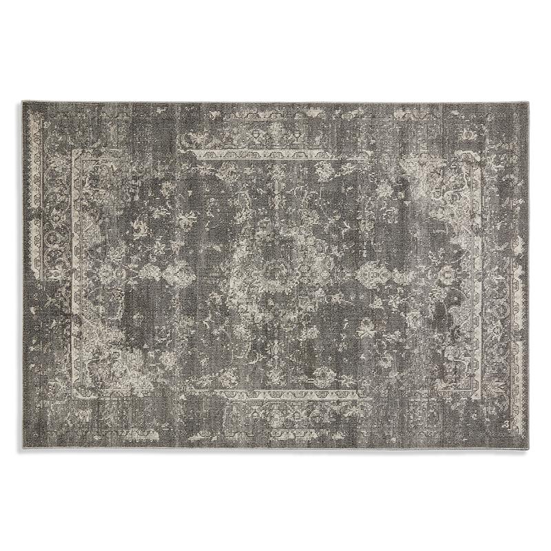 Vloerkleed grijs met print 160 x 230 | grijs