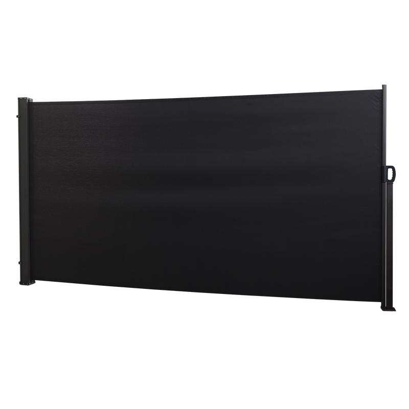 Uittrekbaar windscherm - zwart 160 x 300 cm