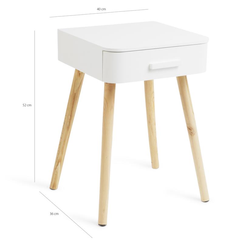 dimensions of the wooden bedside table