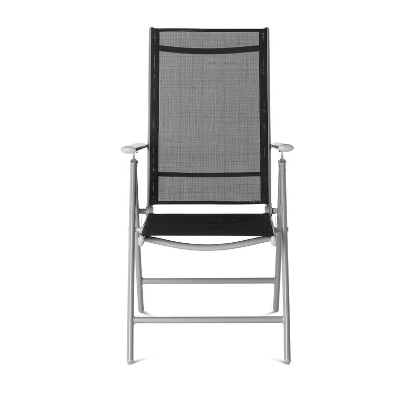 Garden chair made of aluminum with an adjustable backrest