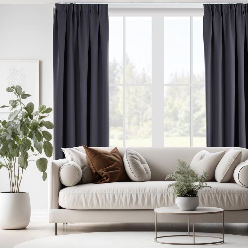 Blackout curtains - Grey in the living room