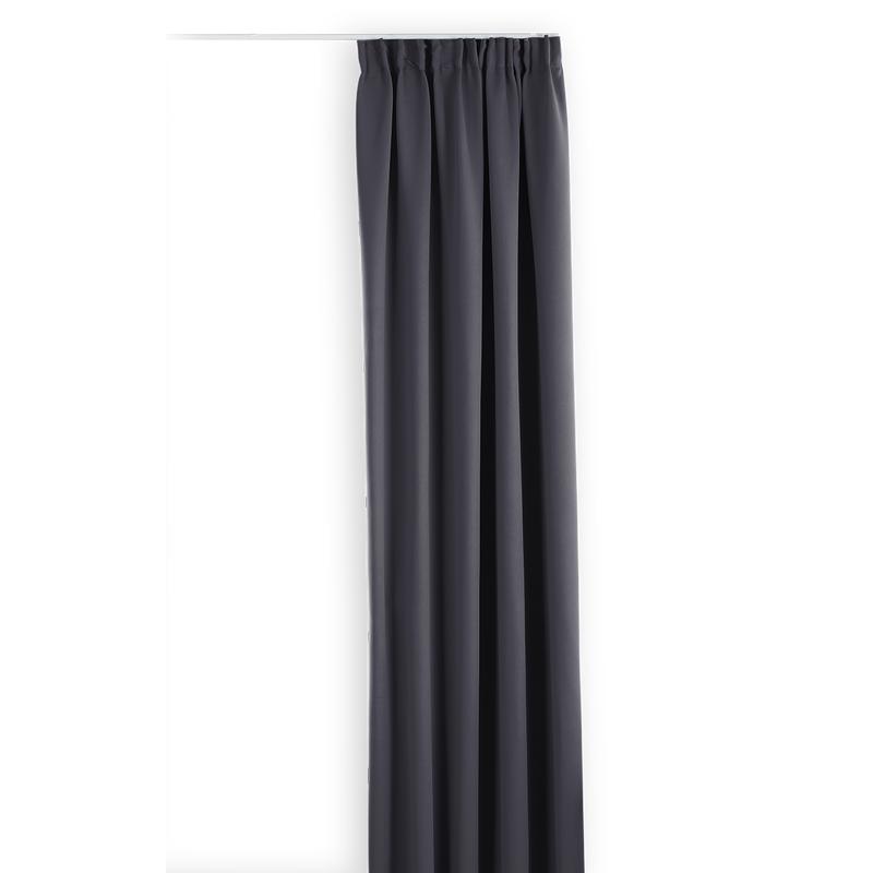 Grey Blackout Curtains With Hooks