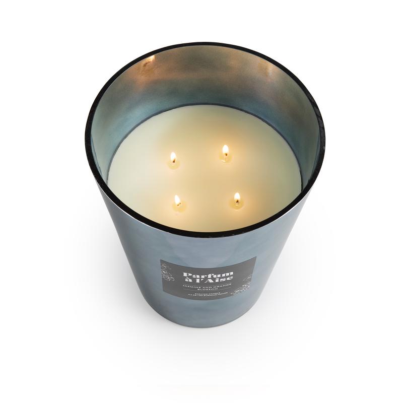 XL scented candle in luxurious holder with 4 wicks