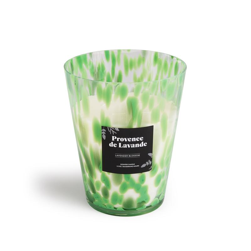 XL scented candle in deluxe holder - Panther print - front view