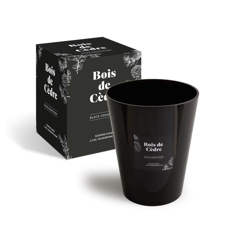 XL scented candle in luxurious holder - Black - with packaging