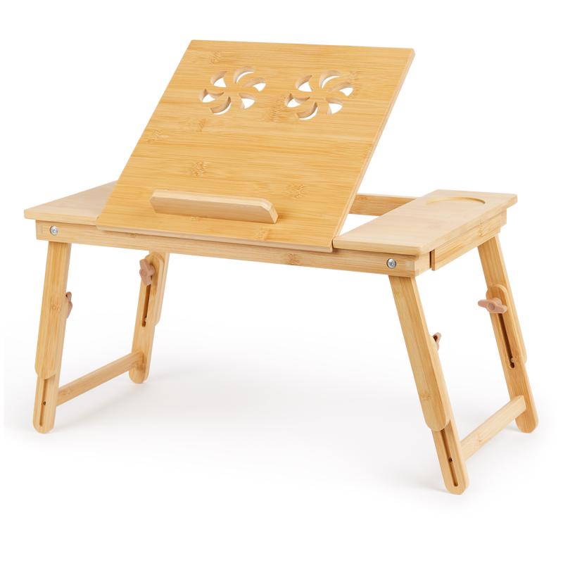 Bamboe laptoptafel met lade standaard omhoog